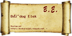 Bódog Elek névjegykártya
