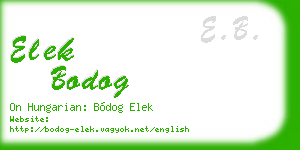 elek bodog business card